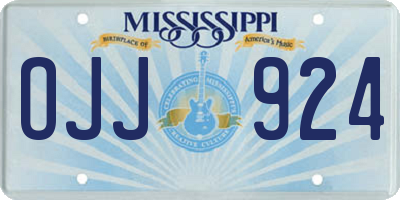 MS license plate OJJ924