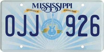 MS license plate OJJ926