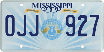 MS license plate OJJ927