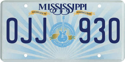 MS license plate OJJ930