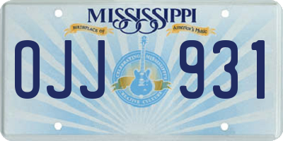 MS license plate OJJ931