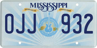 MS license plate OJJ932