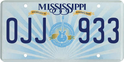 MS license plate OJJ933