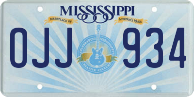 MS license plate OJJ934