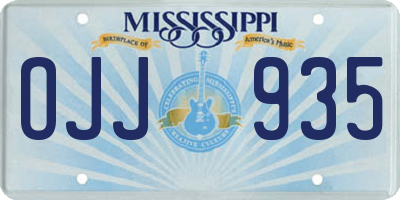 MS license plate OJJ935