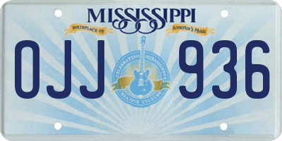 MS license plate OJJ936