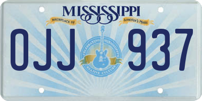 MS license plate OJJ937