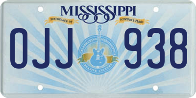 MS license plate OJJ938