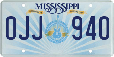 MS license plate OJJ940