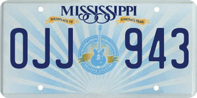 MS license plate OJJ943