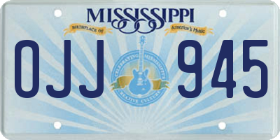 MS license plate OJJ945