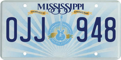 MS license plate OJJ948