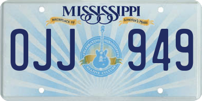 MS license plate OJJ949