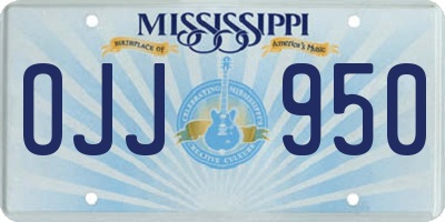 MS license plate OJJ950