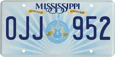MS license plate OJJ952