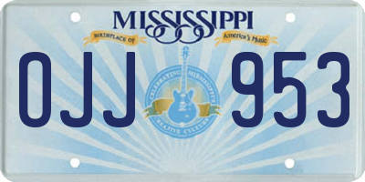 MS license plate OJJ953