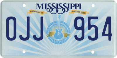 MS license plate OJJ954
