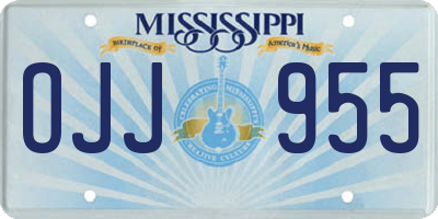 MS license plate OJJ955