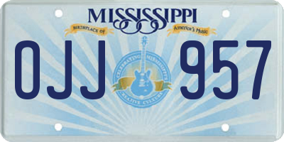 MS license plate OJJ957