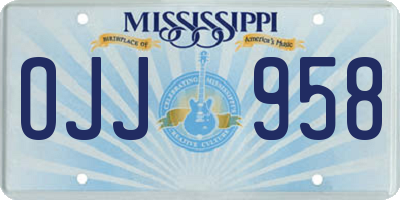 MS license plate OJJ958