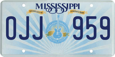 MS license plate OJJ959