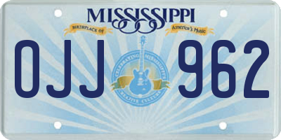 MS license plate OJJ962