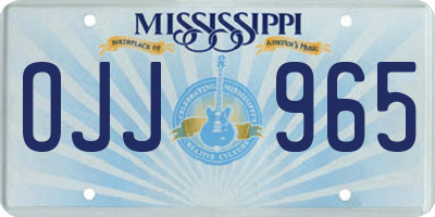MS license plate OJJ965