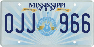 MS license plate OJJ966