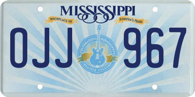 MS license plate OJJ967