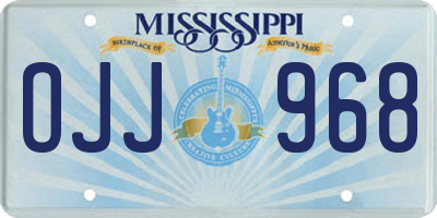 MS license plate OJJ968