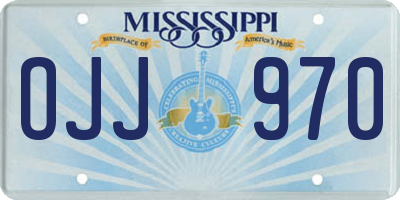 MS license plate OJJ970
