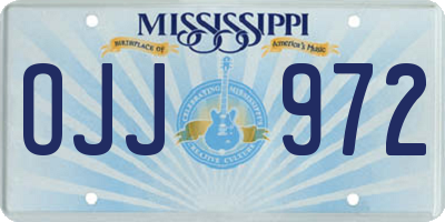 MS license plate OJJ972
