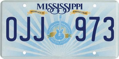 MS license plate OJJ973