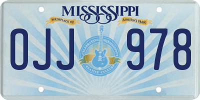 MS license plate OJJ978