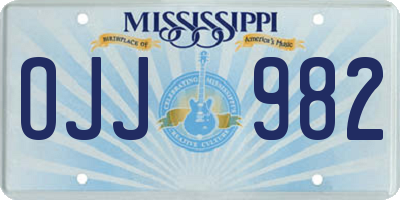 MS license plate OJJ982