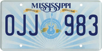 MS license plate OJJ983