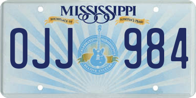 MS license plate OJJ984