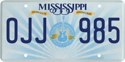 MS license plate OJJ985