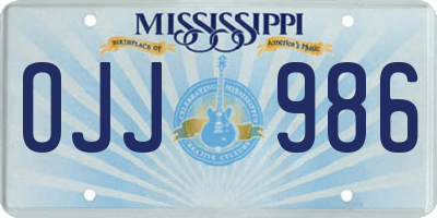 MS license plate OJJ986
