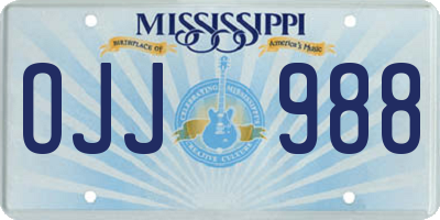 MS license plate OJJ988
