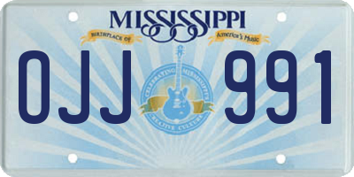 MS license plate OJJ991