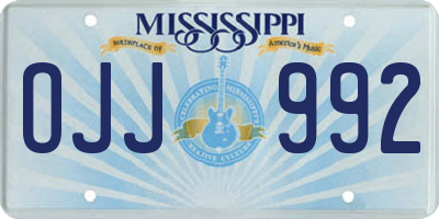 MS license plate OJJ992