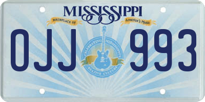 MS license plate OJJ993