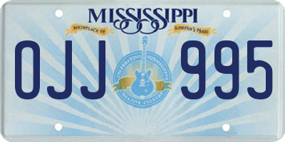 MS license plate OJJ995
