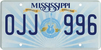 MS license plate OJJ996