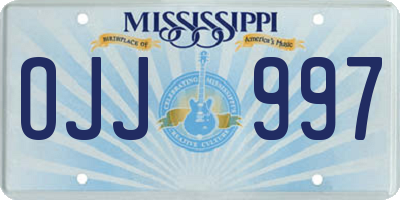 MS license plate OJJ997