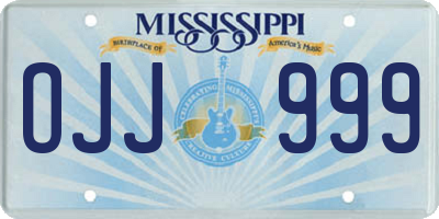 MS license plate OJJ999