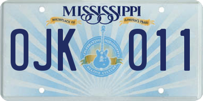 MS license plate OJK011
