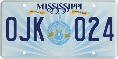 MS license plate OJK024