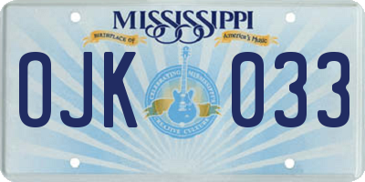 MS license plate OJK033